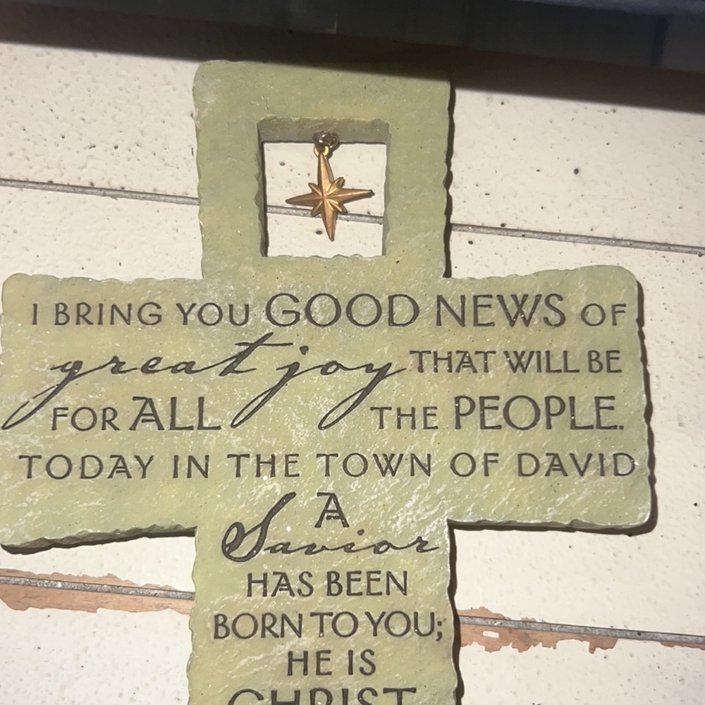 Christian cross decor with prayer home decoration wall hanging or shelf bookcase - Picture 5 of 14